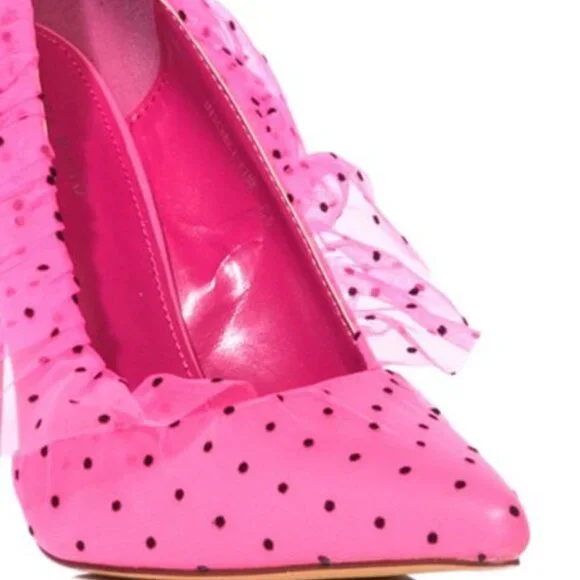 AZALEA WANG " PERFECTED PERSONIFIED " TULLE POLKA DOT / PINK (BRAND NEW !!!!! - Picture 2 of 7